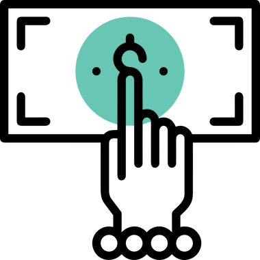 Web, Uygulama, UI / UX, Mobil Arayüz, Akıllı Teknoloji Tasarımı, Dijital Markalaşma, Kullanıcı Etkileşimi Sembolü ve Temiz Tek Renk Biçiminde Modern Grafik Elementi içeren PNG Biçimli El Simgesi Logosu