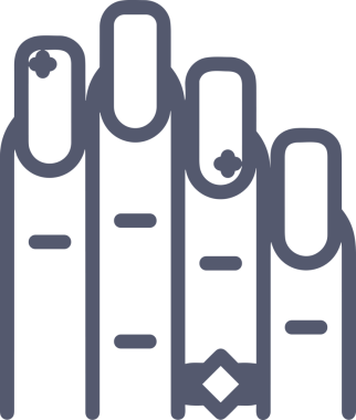 Web, Uygulama, UI / UX, Mobil Arayüz, Akıllı Teknoloji Tasarımı, Dijital Markalaşma, Kullanıcı Etkileşimi Sembolü ve Temiz Tek Renk Biçiminde Modern Grafik Elementi içeren PNG Biçimli El Simgesi Logosu