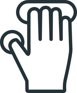 Web, Uygulama, UI / UX, Mobil Arayüz, Akıllı Teknoloji Tasarımı, Dijital Markalaşma, Kullanıcı Etkileşimi Sembolü ve Temiz Tek Renk Biçiminde Modern Grafik Elementi içeren PNG Biçimli El Simgesi Logosu