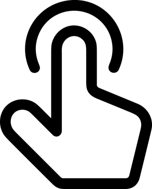 Web, Uygulama, UI / UX, Mobil Arayüz, Akıllı Teknoloji Tasarımı, Dijital Markalaşma, Kullanıcı Etkileşimi Sembolü ve Temiz Tek Renk Biçiminde Modern Grafik Elementi içeren PNG Biçimli El Simgesi Logosu