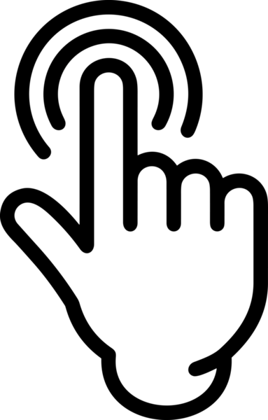 Web, Uygulama, UI / UX, Mobil Arayüz, Akıllı Teknoloji Tasarımı, Dijital Markalaşma, Kullanıcı Etkileşimi Sembolü ve Temiz Tek Renk Biçiminde Modern Grafik Elementi içeren PNG Biçimli El Simgesi Logosu