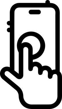 Web, Uygulama, UI / UX, Mobil Arayüz, Akıllı Teknoloji Tasarımı, Dijital Markalaşma, Kullanıcı Etkileşimi Sembolü ve Temiz Tek Renk Biçiminde Modern Grafik Elementi içeren PNG Biçimli El Simgesi Logosu