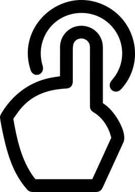 Web, Uygulama, UI / UX, Mobil Arayüz, Akıllı Teknoloji Tasarımı, Dijital Markalaşma, Kullanıcı Etkileşimi Sembolü ve Temiz Tek Renk Biçiminde Modern Grafik Elementi içeren PNG Biçimli El Simgesi Logosu