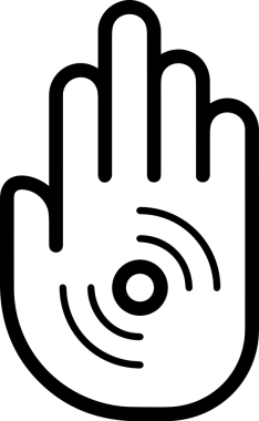 Web, Uygulama, UI / UX, Mobil Arayüz, Akıllı Teknoloji Tasarımı, Dijital Markalaşma, Kullanıcı Etkileşimi Sembolü ve Temiz Tek Renk Biçiminde Modern Grafik Elementi içeren PNG Biçimli El Simgesi Logosu