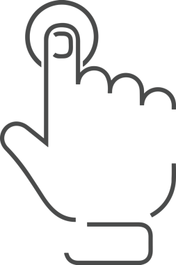 Web, Uygulama, UI / UX, Mobil Arayüz, Akıllı Teknoloji Tasarımı, Dijital Markalaşma, Kullanıcı Etkileşimi Sembolü ve Temiz Tek Renk Biçiminde Modern Grafik Elementi içeren PNG Biçimli El Simgesi Logosu