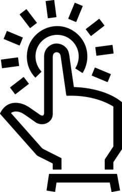 Web, Uygulama, UI / UX, Mobil Arayüz, Akıllı Teknoloji Tasarımı, Dijital Markalaşma, Kullanıcı Etkileşimi Sembolü ve Temiz Tek Renk Biçiminde Modern Grafik Elementi içeren PNG Biçimli El Simgesi Logosu