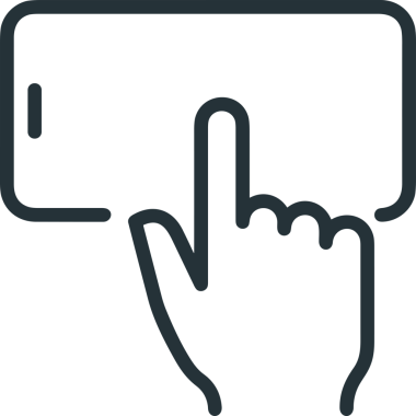 Web, Uygulama, UI / UX, Mobil Arayüz, Akıllı Teknoloji Tasarımı, Dijital Markalaşma, Kullanıcı Etkileşimi Sembolü ve Temiz Tek Renk Biçiminde Modern Grafik Elementi içeren PNG Biçimli El Simgesi Logosu