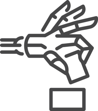 Web, Uygulama, UI / UX, Mobil Arayüz, Akıllı Teknoloji Tasarımı, Dijital Markalaşma, Kullanıcı Etkileşimi Sembolü ve Temiz Tek Renk Biçiminde Modern Grafik Elementi içeren PNG Biçimli El Simgesi Logosu