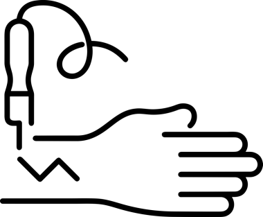 Web, Uygulama, UI / UX, Mobil Arayüz, Akıllı Teknoloji Tasarımı, Dijital Markalaşma, Kullanıcı Etkileşimi Sembolü ve Temiz Tek Renk Biçiminde Modern Grafik Elementi içeren PNG Biçimli El Simgesi Logosu