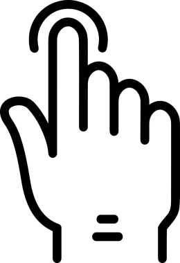 Web, Uygulama, UI / UX, Mobil Arayüz, Akıllı Teknoloji Tasarımı, Dijital Markalaşma, Kullanıcı Etkileşimi Sembolü ve Temiz Tek Renk Biçiminde Modern Grafik Elementi içeren PNG Biçimli El Simgesi Logosu