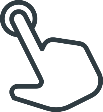 Web, Uygulama, UI / UX, Mobil Arayüz, Akıllı Teknoloji Tasarımı, Dijital Markalaşma, Kullanıcı Etkileşimi Sembolü ve Temiz Tek Renk Biçiminde Modern Grafik Elementi içeren PNG Biçimli El Simgesi Logosu