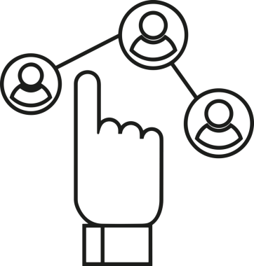 Web, Uygulama, UI / UX, Mobil Arayüz, Akıllı Teknoloji Tasarımı, Dijital Markalaşma, Kullanıcı Etkileşimi Sembolü ve Temiz Tek Renk Biçiminde Modern Grafik Elementi içeren PNG Biçimli El Simgesi Logosu
