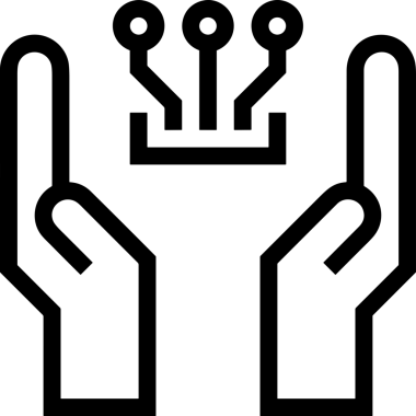 Web, Uygulama, UI / UX, Mobil Arayüz, Akıllı Teknoloji Tasarımı, Dijital Markalaşma, Kullanıcı Etkileşimi Sembolü ve Temiz Tek Renk Biçiminde Modern Grafik Elementi içeren PNG Biçimli El Simgesi Logosu