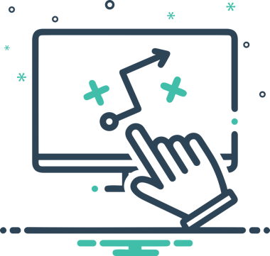 Web, Uygulama, UI / UX, Mobil Arayüz, Akıllı Teknoloji Tasarımı, Dijital Markalaşma, Kullanıcı Etkileşimi Sembolü ve Temiz Tek Renk Biçiminde Modern Grafik Elementi içeren PNG Biçimli El Simgesi Logosu