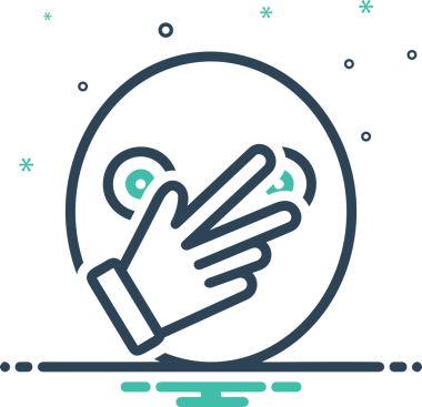 Web, Uygulama, UI / UX, Mobil Arayüz, Akıllı Teknoloji Tasarımı, Dijital Markalaşma, Kullanıcı Etkileşimi Sembolü ve Temiz Tek Renk Biçiminde Modern Grafik Elementi içeren PNG Biçimli El Simgesi Logosu