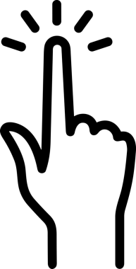 Web, Uygulama, UI / UX, Mobil Arayüz, Akıllı Teknoloji Tasarımı, Dijital Markalaşma, Kullanıcı Etkileşimi Sembolü ve Temiz Tek Renk Biçiminde Modern Grafik Elementi içeren PNG Biçimli El Simgesi Logosu