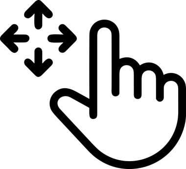 Web, Uygulama, UI / UX, Mobil Arayüz, Akıllı Teknoloji Tasarımı, Dijital Markalaşma, Kullanıcı Etkileşimi Sembolü ve Temiz Tek Renk Biçiminde Modern Grafik Elementi içeren PNG Biçimli El Simgesi Logosu