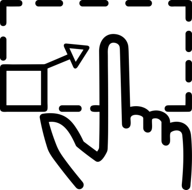 Web, Uygulama, UI / UX, Mobil Arayüz, Akıllı Teknoloji Tasarımı, Dijital Markalaşma, Kullanıcı Etkileşimi Sembolü ve Temiz Tek Renk Biçiminde Modern Grafik Elementi içeren PNG Biçimli El Simgesi Logosu