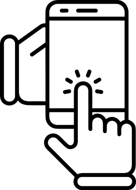 Web, Uygulama, UI / UX, Mobil Arayüz, Akıllı Teknoloji Tasarımı, Dijital Markalaşma, Kullanıcı Etkileşimi Sembolü ve Temiz Tek Renk Biçiminde Modern Grafik Elementi içeren PNG Biçimli El Simgesi Logosu