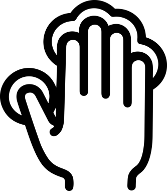 Web, Uygulama, UI / UX, Mobil Arayüz, Akıllı Teknoloji Tasarımı, Dijital Markalaşma, Kullanıcı Etkileşimi Sembolü ve Temiz Tek Renk Biçiminde Modern Grafik Elementi içeren PNG Biçimli El Simgesi Logosu