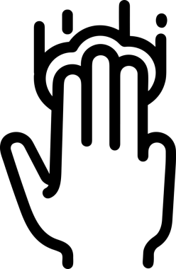 Web, Uygulama, UI / UX, Mobil Arayüz, Akıllı Teknoloji Tasarımı, Dijital Markalaşma, Kullanıcı Etkileşimi Sembolü ve Temiz Tek Renk Biçiminde Modern Grafik Elementi içeren PNG Biçimli El Simgesi Logosu