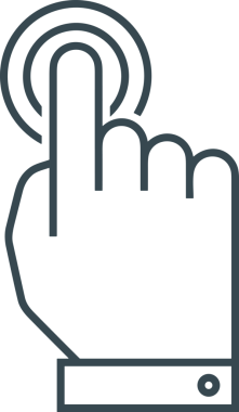 Web, Uygulama, UI / UX, Mobil Arayüz, Akıllı Teknoloji Tasarımı, Dijital Markalaşma, Kullanıcı Etkileşimi Sembolü ve Temiz Tek Renk Biçiminde Modern Grafik Elementi içeren PNG Biçimli El Simgesi Logosu