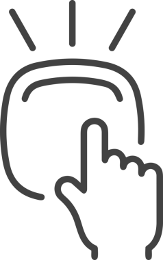 Web, Uygulama, UI / UX, Mobil Arayüz, Akıllı Teknoloji Tasarımı, Dijital Markalaşma, Kullanıcı Etkileşimi Sembolü ve Temiz Tek Renk Biçiminde Modern Grafik Elementi içeren PNG Biçimli El Simgesi Logosu