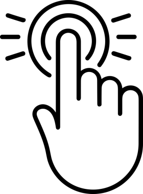 Web, Uygulama, UI / UX, Mobil Arayüz, Akıllı Teknoloji Tasarımı, Dijital Markalaşma, Kullanıcı Etkileşimi Sembolü ve Temiz Tek Renk Biçiminde Modern Grafik Elementi içeren PNG Biçimli El Simgesi Logosu