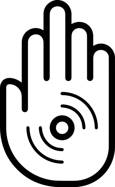 Web, Uygulama, UI / UX, Mobil Arayüz, Akıllı Teknoloji Tasarımı, Dijital Markalaşma, Kullanıcı Etkileşimi Sembolü ve Temiz Tek Renk Biçiminde Modern Grafik Elementi içeren PNG Biçimli El Simgesi Logosu