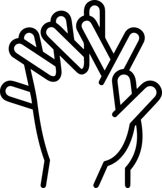 Web, Uygulama, UI / UX, Mobil Arayüz, Akıllı Teknoloji Tasarımı, Dijital Markalaşma, Kullanıcı Etkileşimi Sembolü ve Temiz Tek Renk Biçiminde Modern Grafik Elementi içeren PNG Biçimli El Simgesi Logosu