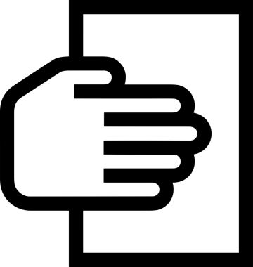 Web, Uygulama, UI / UX, Mobil Arayüz, Akıllı Teknoloji Tasarımı, Dijital Markalaşma, Kullanıcı Etkileşimi Sembolü ve Temiz Tek Renk Biçiminde Modern Grafik Elementi içeren PNG Biçimli El Simgesi Logosu