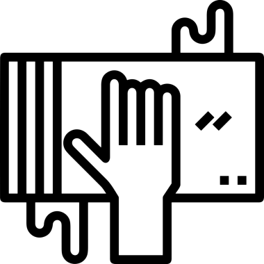Web, Uygulama, UI / UX, Mobil Arayüz, Akıllı Teknoloji Tasarımı, Dijital Markalaşma, Kullanıcı Etkileşimi Sembolü ve Temiz Tek Renk Biçiminde Modern Grafik Elementi içeren PNG Biçimli El Simgesi Logosu