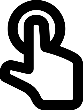 Web, Uygulama, UI / UX, Mobil Arayüz, Akıllı Teknoloji Tasarımı, Dijital Markalaşma, Kullanıcı Etkileşimi Sembolü ve Temiz Tek Renk Biçiminde Modern Grafik Elementi içeren PNG Biçimli El Simgesi Logosu