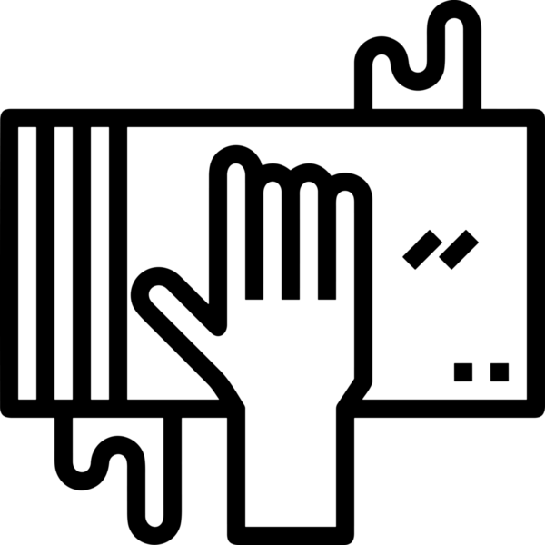 Web, Uygulama, UI / UX, Mobil Arayüz, Akıllı Teknoloji Tasarımı, Dijital Markalaşma, Kullanıcı Etkileşimi Sembolü ve Temiz Tek Renk Biçiminde Modern Grafik Elementi içeren PNG Biçimli El Simgesi Logosu