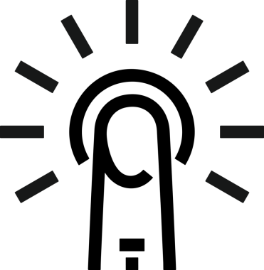 Web, Uygulama, UI / UX, Mobil Arayüz, Akıllı Teknoloji Tasarımı, Dijital Markalaşma, Kullanıcı Etkileşimi Sembolü ve Temiz Tek Renk Biçiminde Modern Grafik Elementi içeren PNG Biçimli El Simgesi Logosu