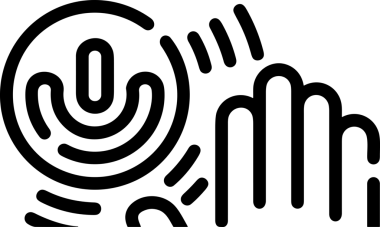 Web, Uygulama, UI / UX, Mobil Arayüz, Akıllı Teknoloji Tasarımı, Dijital Markalaşma, Kullanıcı Etkileşimi Sembolü ve Temiz Tek Renk Biçiminde Modern Grafik Elementi içeren PNG Biçimli El Simgesi Logosu