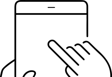 Web, Uygulama, UI / UX, Mobil Arayüz, Akıllı Teknoloji Tasarımı, Dijital Markalaşma, Kullanıcı Etkileşimi Sembolü ve Temiz Tek Renk Biçiminde Modern Grafik Elementi içeren PNG Biçimli El Simgesi Logosu