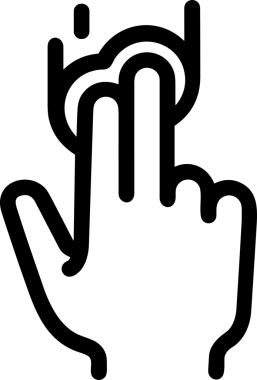 Web, Uygulama, UI / UX, Mobil Arayüz, Akıllı Teknoloji Tasarımı, Dijital Markalaşma, Kullanıcı Etkileşimi Sembolü ve Temiz Tek Renk Biçiminde Modern Grafik Elementi içeren PNG Biçimli El Simgesi Logosu