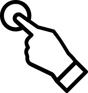 Web, Uygulama, UI / UX, Mobil Arayüz, Akıllı Teknoloji Tasarımı, Dijital Markalaşma, Kullanıcı Etkileşimi Sembolü ve Temiz Tek Renk Biçiminde Modern Grafik Elementi içeren PNG Biçimli El Simgesi Logosu