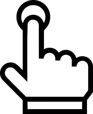 Web, Uygulama, UI / UX, Mobil Arayüz, Akıllı Teknoloji Tasarımı, Dijital Markalaşma, Kullanıcı Etkileşimi Sembolü ve Temiz Tek Renk Biçiminde Modern Grafik Elementi içeren PNG Biçimli El Simgesi Logosu