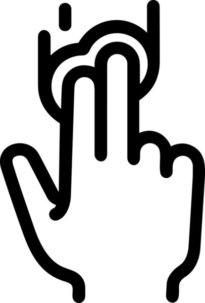 Web, Uygulama, UI / UX, Mobil Arayüz, Akıllı Teknoloji Tasarımı, Dijital Markalaşma, Kullanıcı Etkileşimi Sembolü ve Temiz Tek Renk Biçiminde Modern Grafik Elementi içeren PNG Biçimli El Simgesi Logosu