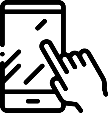 Web, Uygulama, UI / UX, Mobil Arayüz, Akıllı Teknoloji Tasarımı, Dijital Markalaşma, Kullanıcı Etkileşimi Sembolü ve Temiz Tek Renk Biçiminde Modern Grafik Elementi içeren PNG Biçimli El Simgesi Logosu