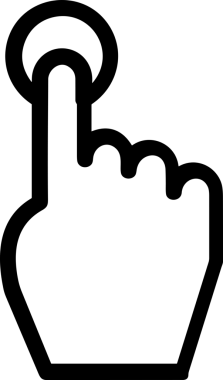 Web, Uygulama, UI / UX, Mobil Arayüz, Akıllı Teknoloji Tasarımı, Dijital Markalaşma, Kullanıcı Etkileşimi Sembolü ve Temiz Tek Renk Biçiminde Modern Grafik Elementi içeren PNG Biçimli El Simgesi Logosu