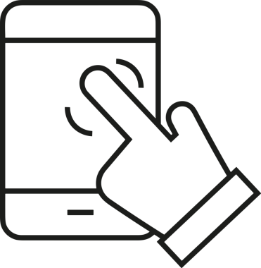 Web, Uygulama, UI / UX, Mobil Arayüz, Akıllı Teknoloji Tasarımı, Dijital Markalaşma, Kullanıcı Etkileşimi Sembolü ve Temiz Tek Renk Biçiminde Modern Grafik Elementi içeren PNG Biçimli El Simgesi Logosu