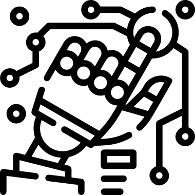 Web, Uygulama, UI / UX, Mobil Arayüz, Akıllı Teknoloji Tasarımı, Dijital Markalaşma, Kullanıcı Etkileşimi Sembolü ve Temiz Tek Renk Biçiminde Modern Grafik Elementi içeren PNG Biçimli El Simgesi Logosu