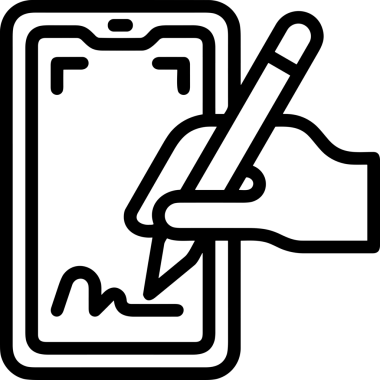 Web, Uygulama, UI / UX, Mobil Arayüz, Akıllı Teknoloji Tasarımı, Dijital Markalaşma, Kullanıcı Etkileşimi Sembolü ve Temiz Tek Renk Biçiminde Modern Grafik Elementi içeren PNG Biçimli El Simgesi Logosu