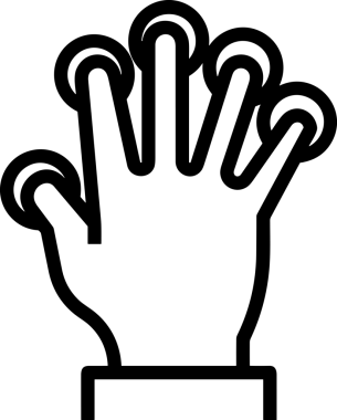 Web, Uygulama, UI / UX, Mobil Arayüz, Akıllı Teknoloji Tasarımı, Dijital Markalaşma, Kullanıcı Etkileşimi Sembolü ve Temiz Tek Renk Biçiminde Modern Grafik Elementi içeren PNG Biçimli El Simgesi Logosu