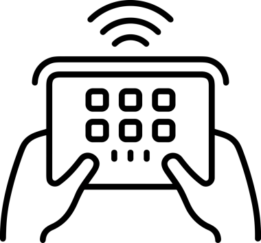 Web, Uygulama, UI / UX, Mobil Arayüz, Akıllı Teknoloji Tasarımı, Dijital Markalaşma, Kullanıcı Etkileşimi Sembolü ve Temiz Tek Renk Biçiminde Modern Grafik Elementi içeren PNG Biçimli El Simgesi Logosu