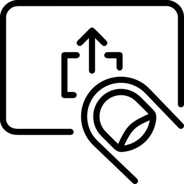 Web, Uygulama, UI / UX, Mobil Arayüz, Akıllı Teknoloji Tasarımı, Dijital Markalaşma, Kullanıcı Etkileşimi Sembolü ve Temiz Tek Renk Biçiminde Modern Grafik Elementi içeren PNG Biçimli El Simgesi Logosu