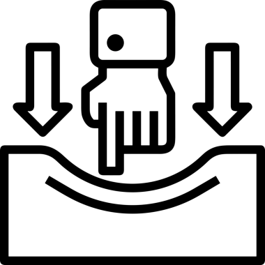 Web, Uygulama, UI / UX, Mobil Arayüz, Akıllı Teknoloji Tasarımı, Dijital Markalaşma, Kullanıcı Etkileşimi Sembolü ve Temiz Tek Renk Biçiminde Modern Grafik Elementi içeren PNG Biçimli El Simgesi Logosu